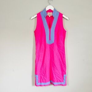 SAIL TO SABLE TUCKERNUCK Women’s Hot Pink Sleeveless Tunic Dress Linen Blend XS